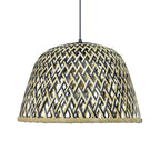 Linelle Woven Bamboo Pendant — Natural & Black, 40cm
