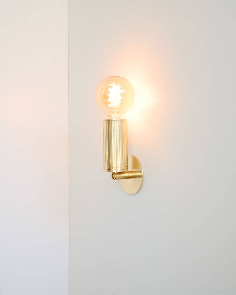 Luminar Box Mount Wall Lamp — Brass, Exposed Bulb