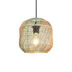Tisco Braided Rattan Pendant — Multi-Colour, 21cm
