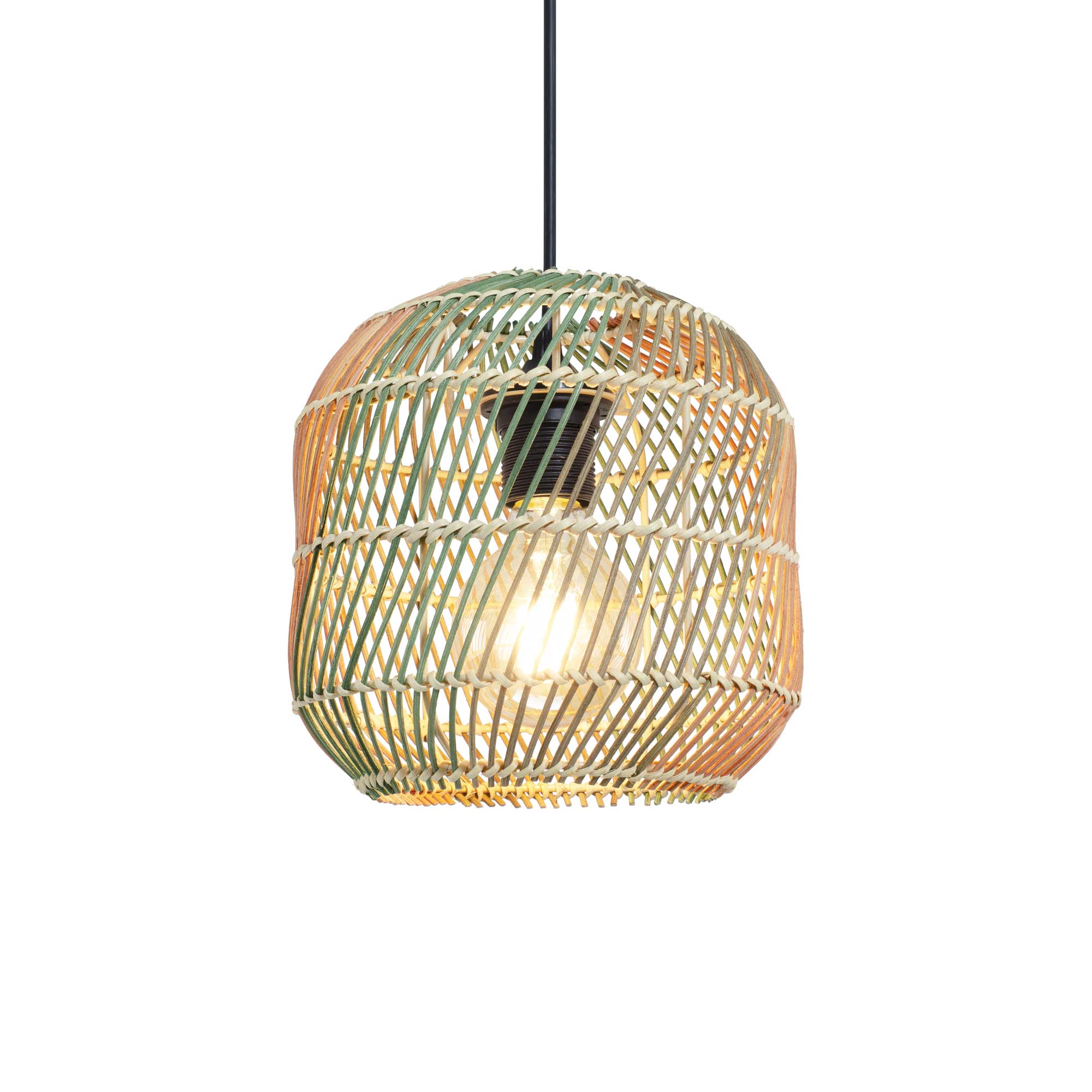 Tisco Braided Rattan Pendant — Multi-Colour, 21cm