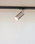 Luminar track mount spotlight in matt chrome steel finish