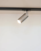 Luminar track mount spotlight in matt chrome steel finish