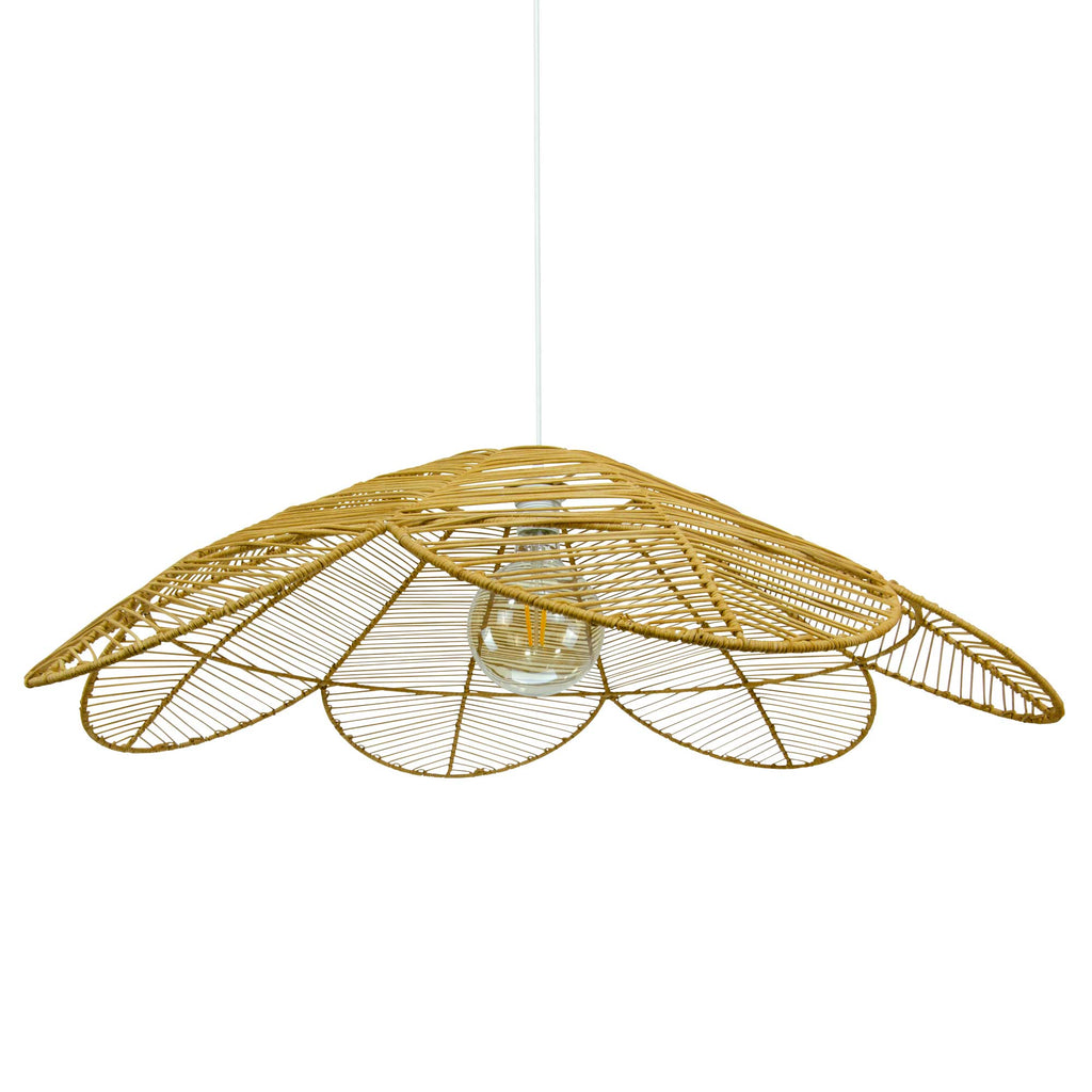 Andène Rattan Daisy Pendant — Natural, 85cm