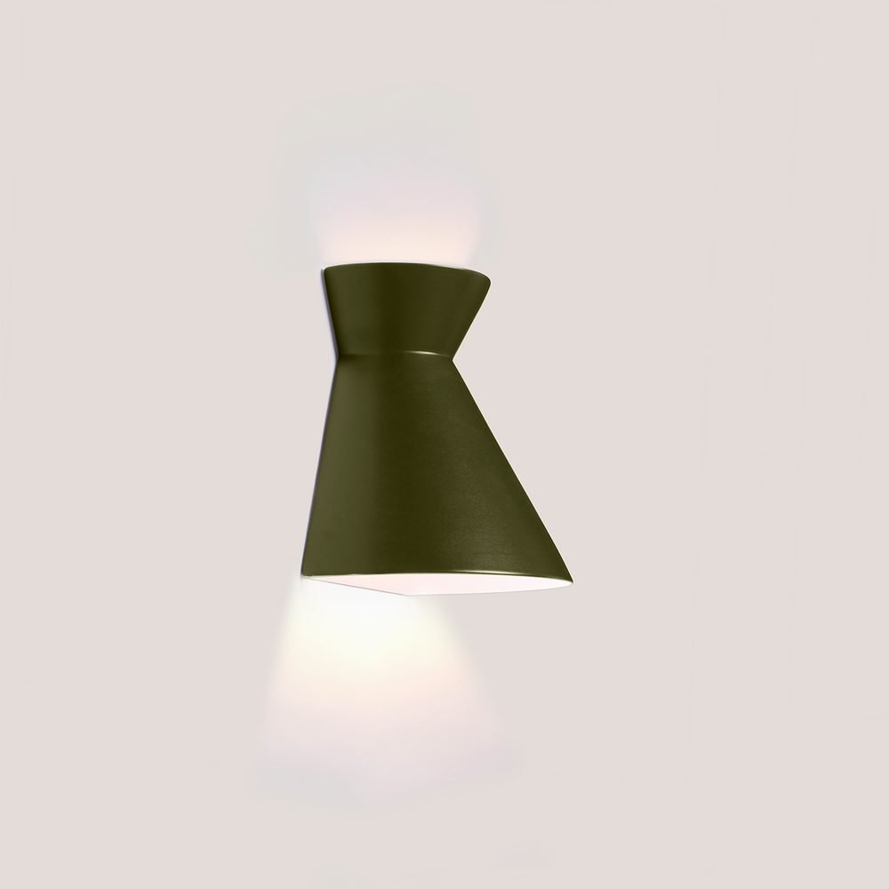 Kiro Ceramic Wall Light — Moss Green, Large in a room