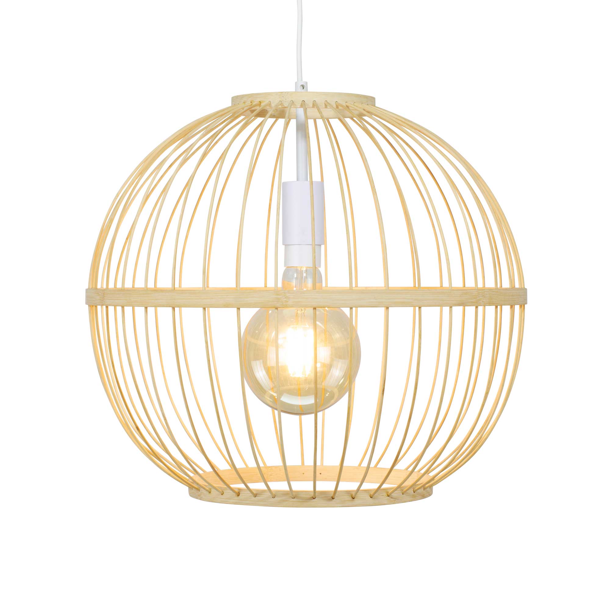 Nankin Bamboo Pendant Light — Natural Round, 45cm