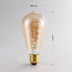 Lumara Spiral Filament E27 Bulb — 1800K, Amber Glass