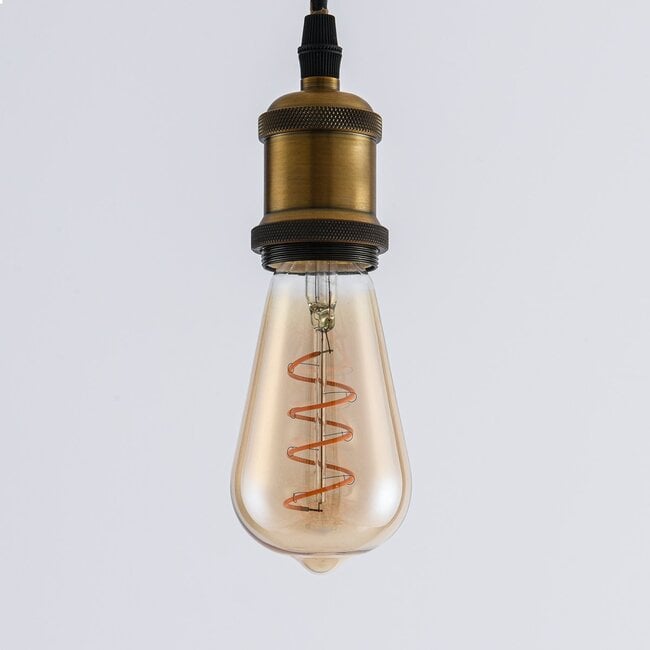 Lumara Spiral Filament E27 Bulb — 1800K, Amber Glass