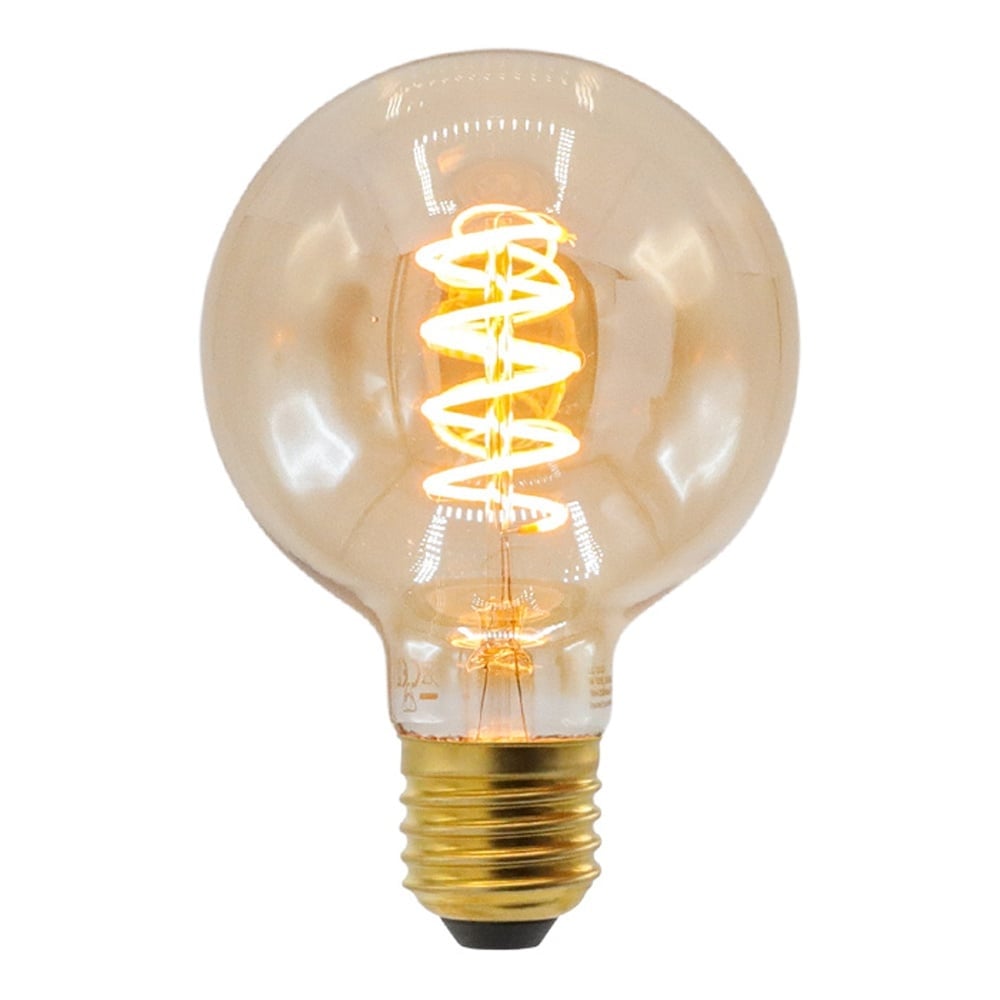Lumara XL E27 LED spiral filament bulb with amber glass in very warm white light