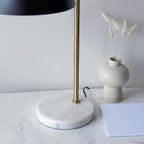 Aimee Black & Gold Task Table Lamp with Marble Base