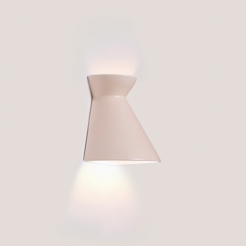 Kiro Ceramic Wall Light — Shell White, Small in a room