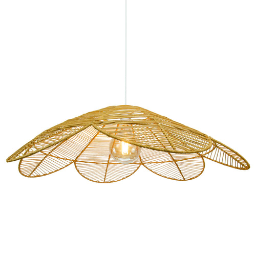Andène Rattan Daisy Pendant — Natural, 85cm