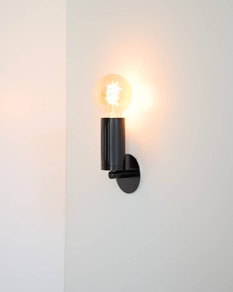 Luminar Box Mount Wall Lamp — Black, Exposed Bulb