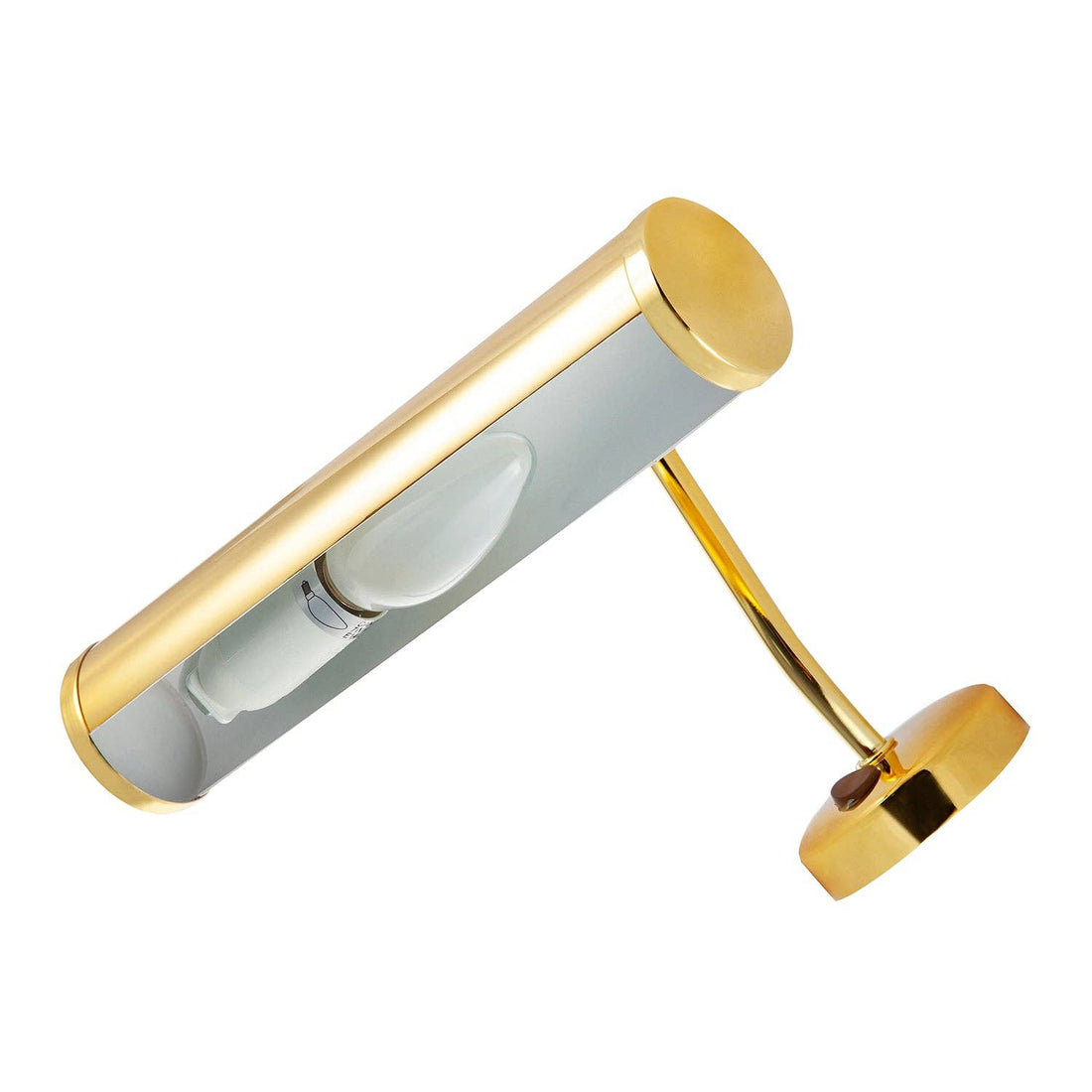 Swan neck wall light illuminating gallery wall with warm focused beam