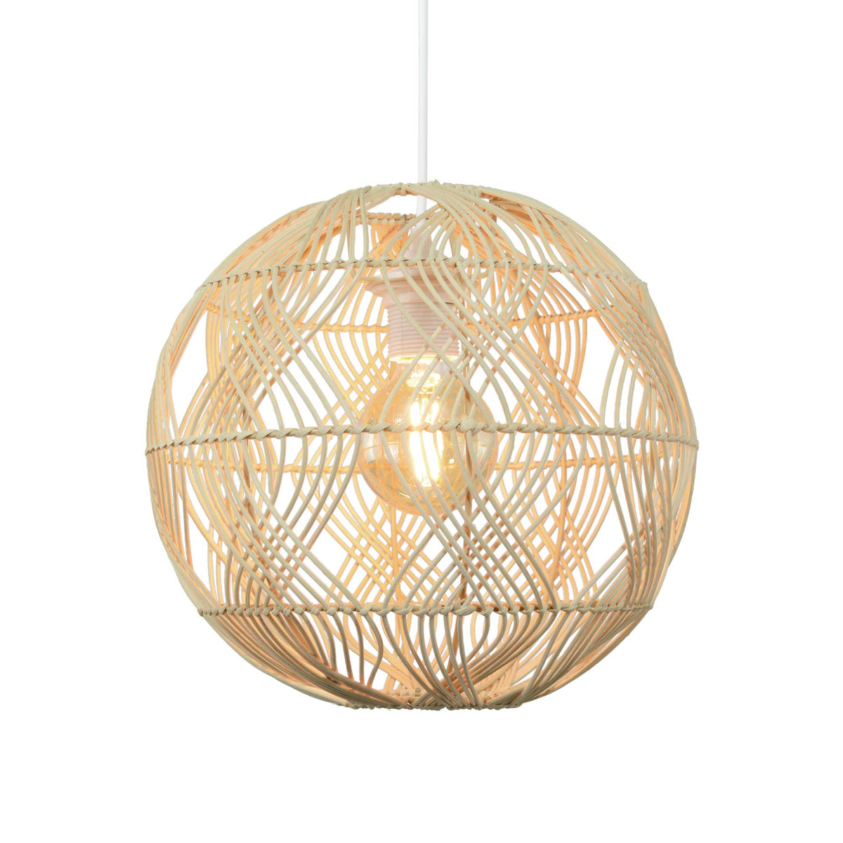Jama Rattan Pendant Light — Natural Woven, 30cm