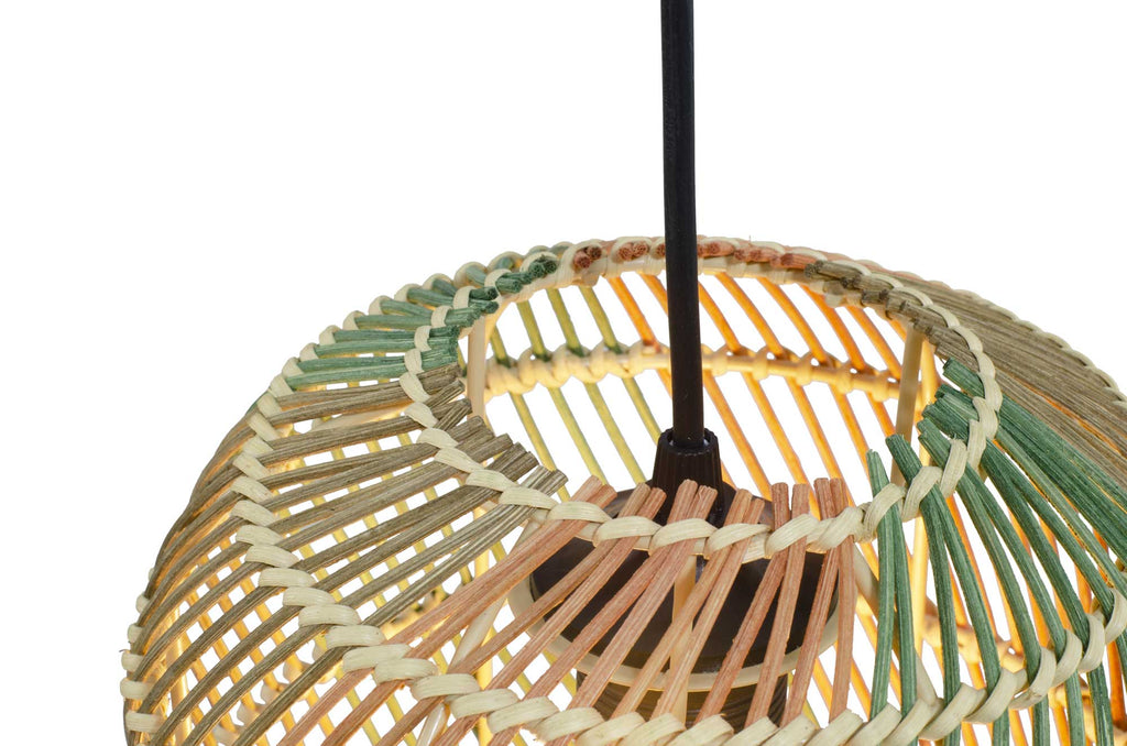 Tisco Braided Rattan Pendant — Multi-Colour, 21cm
