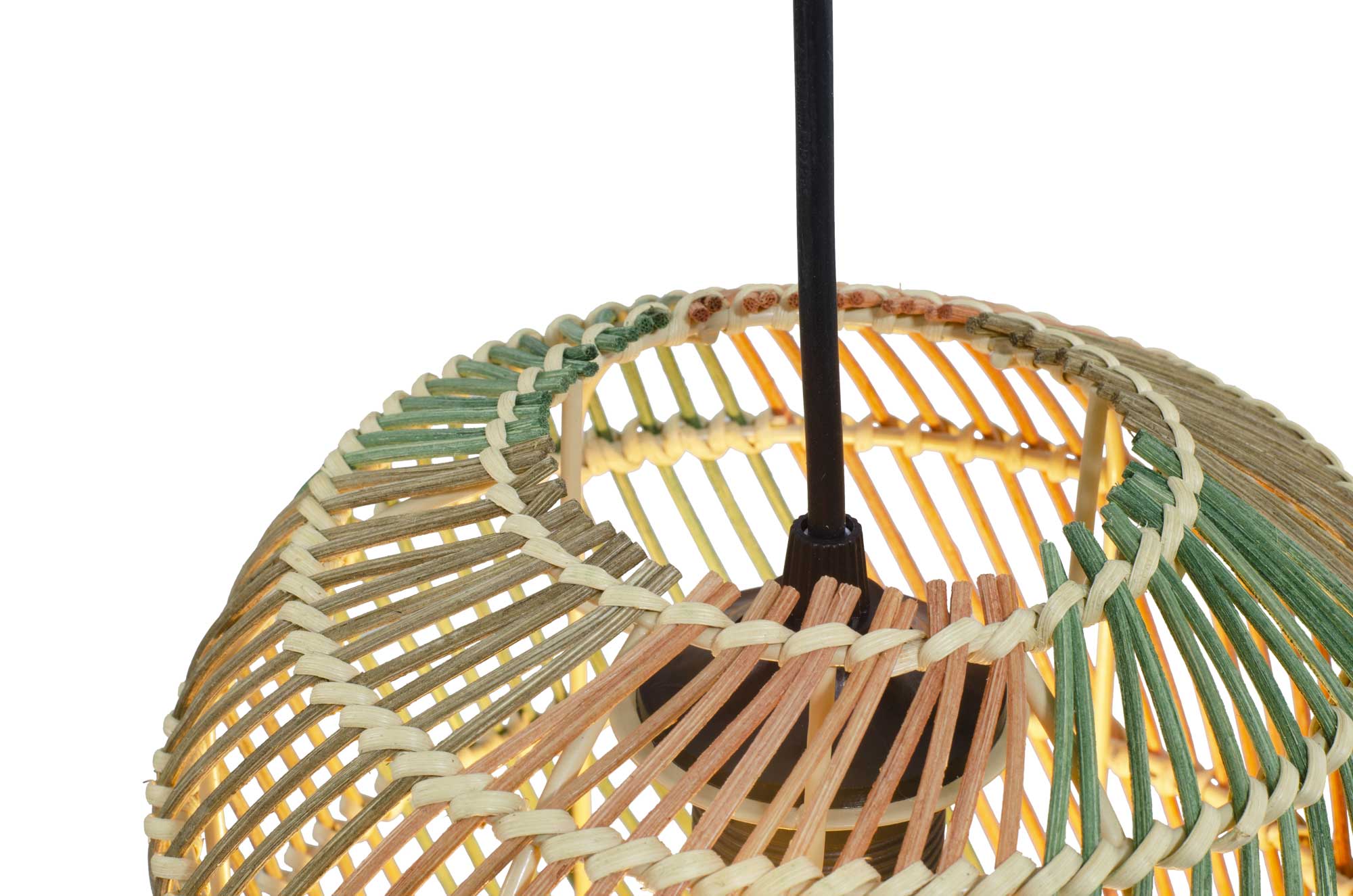 Tisco Braided Rattan Pendant — Multi-Colour, 21cm