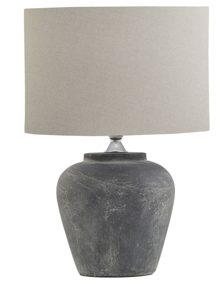 Amalfi Table Lamp — Grey, Linen Shade