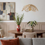 Ilys Rattan Petal Pendant Light — Natural Woven, 45cm
