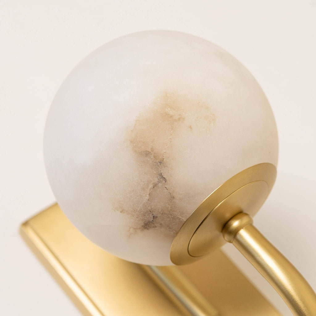 Alabaster Globe Wall Light — Satin Brass