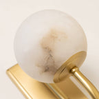 Alabaster Globe Wall Light — Satin Brass