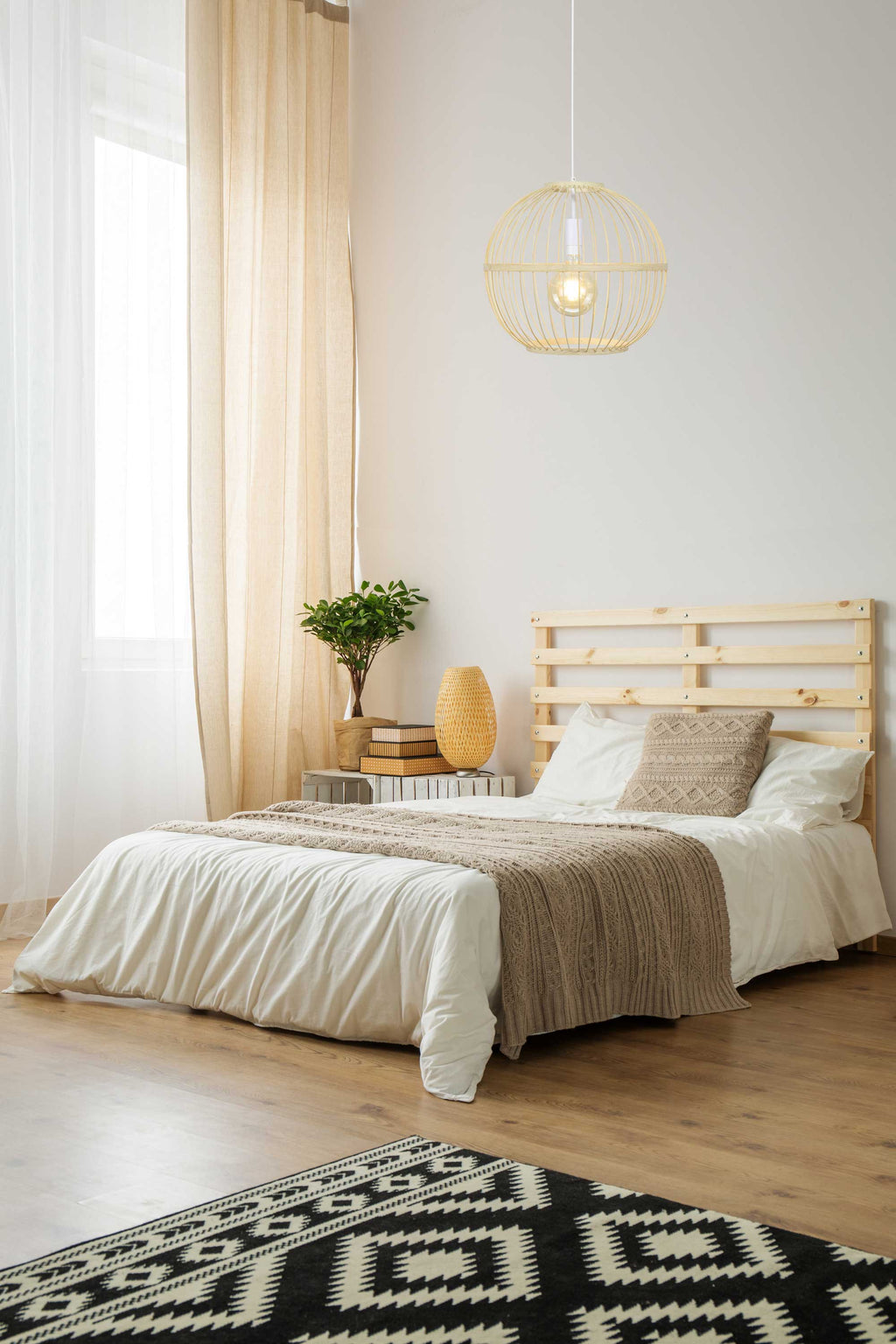 Nankin Bamboo Pendant Light — Natural Round, 45cm