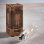 Ember Ribbed Pear E27 LED Bulb — Anti-Glare, Ultra Warm 2000K