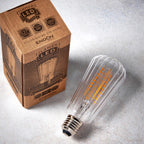 Ember Ribbed Pear E27 LED Bulb — Anti-Glare, Ultra Warm 2000K