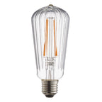 Ember Ribbed Pear E27 LED Bulb — Anti-Glare, Ultra Warm 2000K