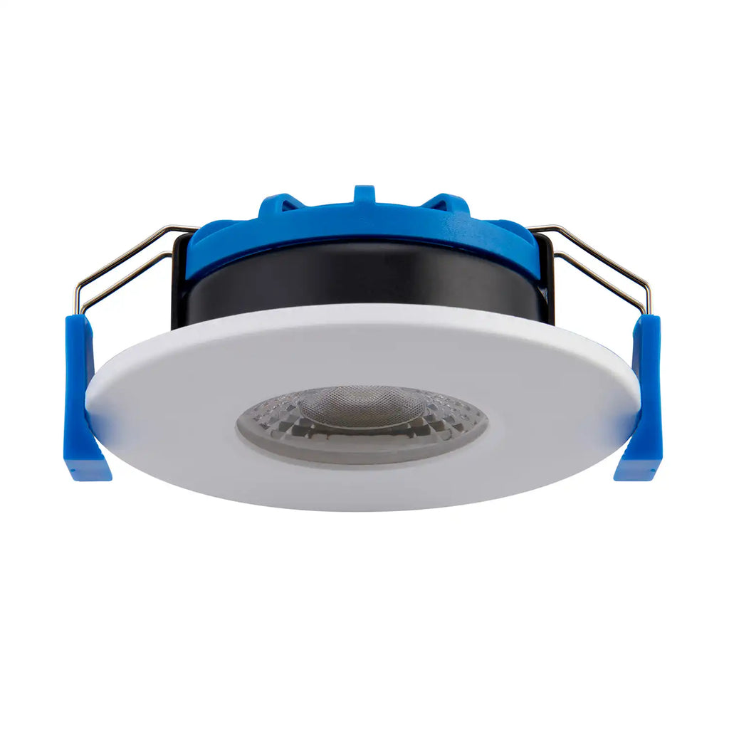 32mm ultra-slim profile fire rated downlight installed in bathroom ceiling