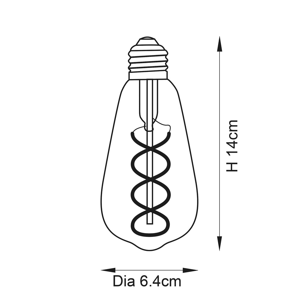 Helios Double Spiral E27 LED Bulb — Warm White, Dimmable