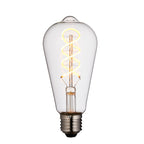 Helios double spiral E27 LED bulb with warm white filament glow