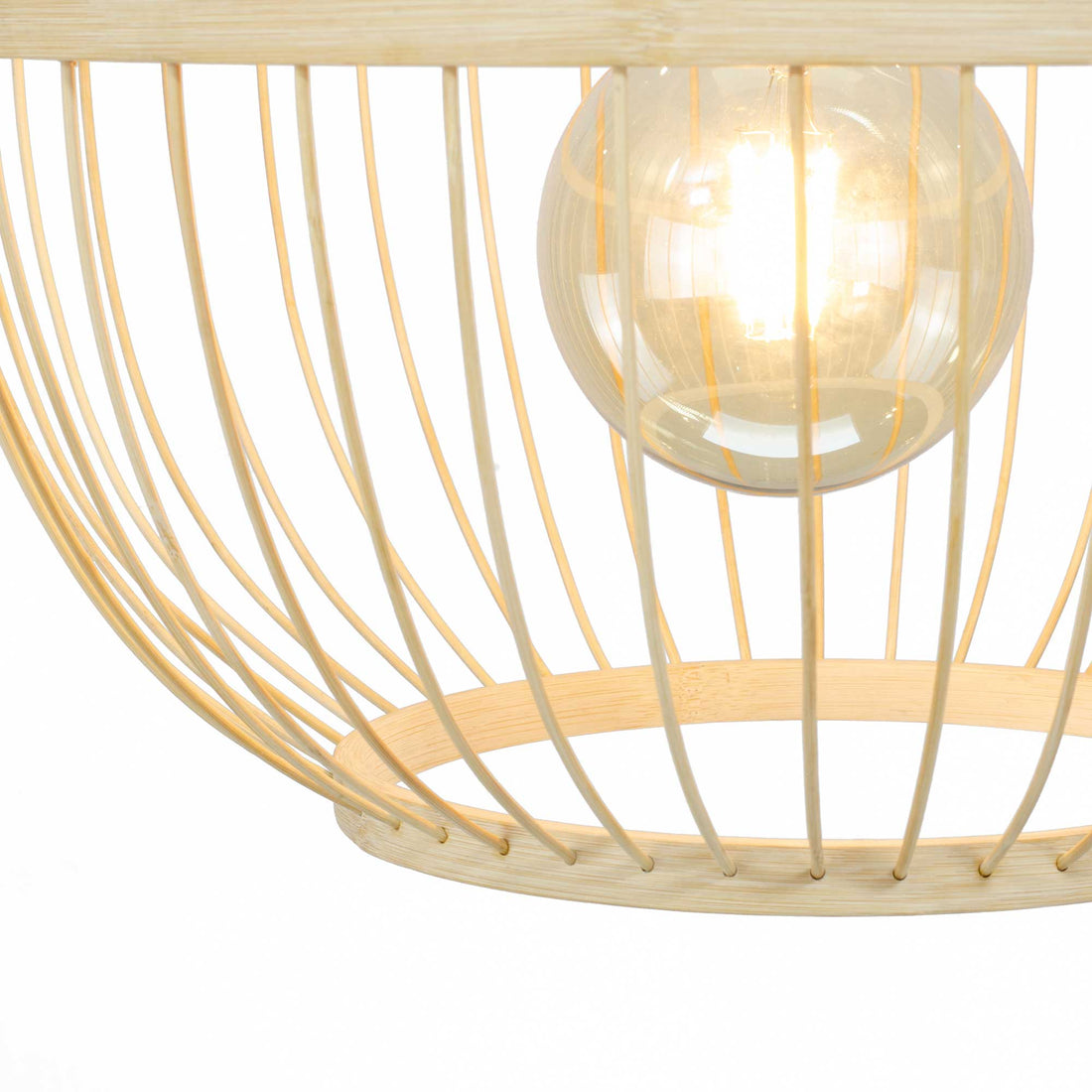 Nankin Bamboo Pendant Light — Natural Round, 45cm detail