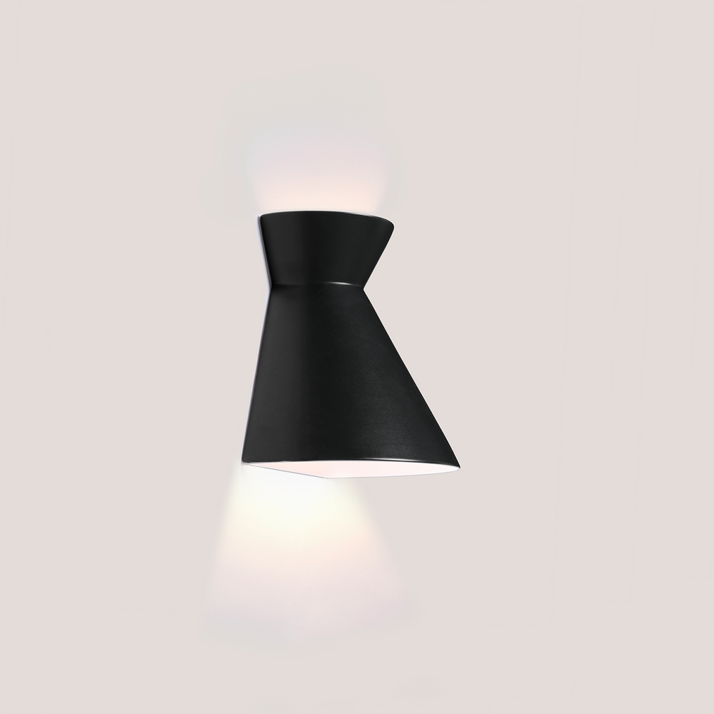 Kiro Ceramic Wall Light — Simple Black, Small in a room