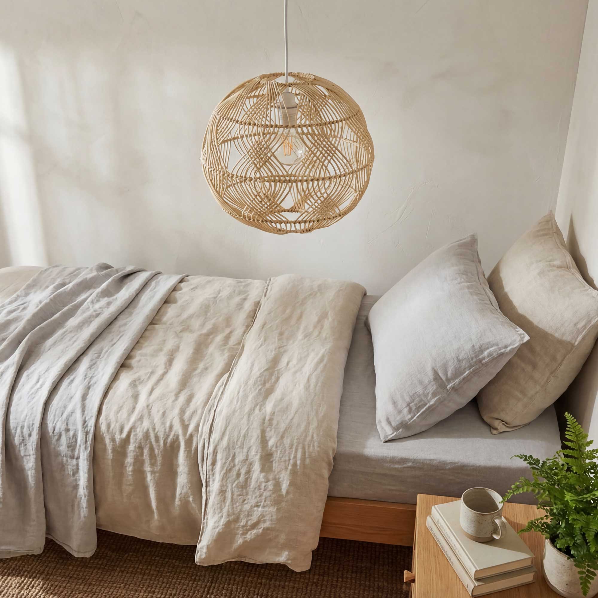Jama Rattan Pendant Light — Natural Woven, 30cm