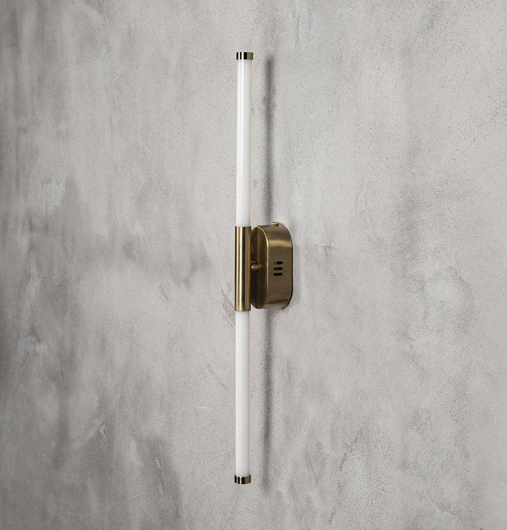 Akra antique LED wall light 60cm in antiqued metal finish