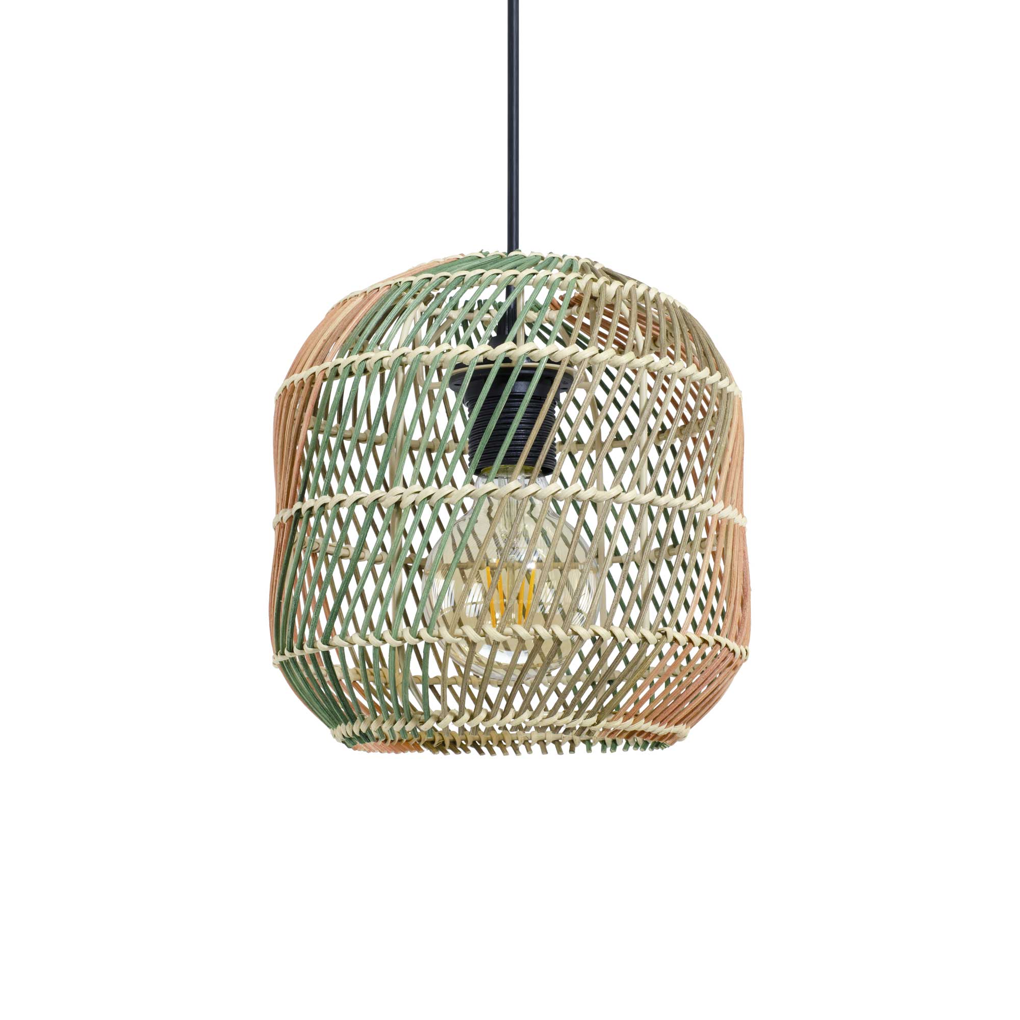 Tisco Braided Rattan Pendant — Multi-Colour, 21cm