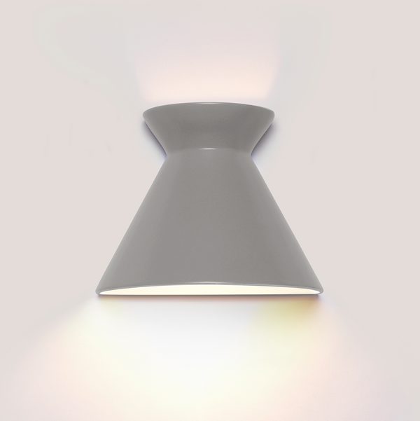 Kiro small rainstorm grey ceramic wall light casting light up and down