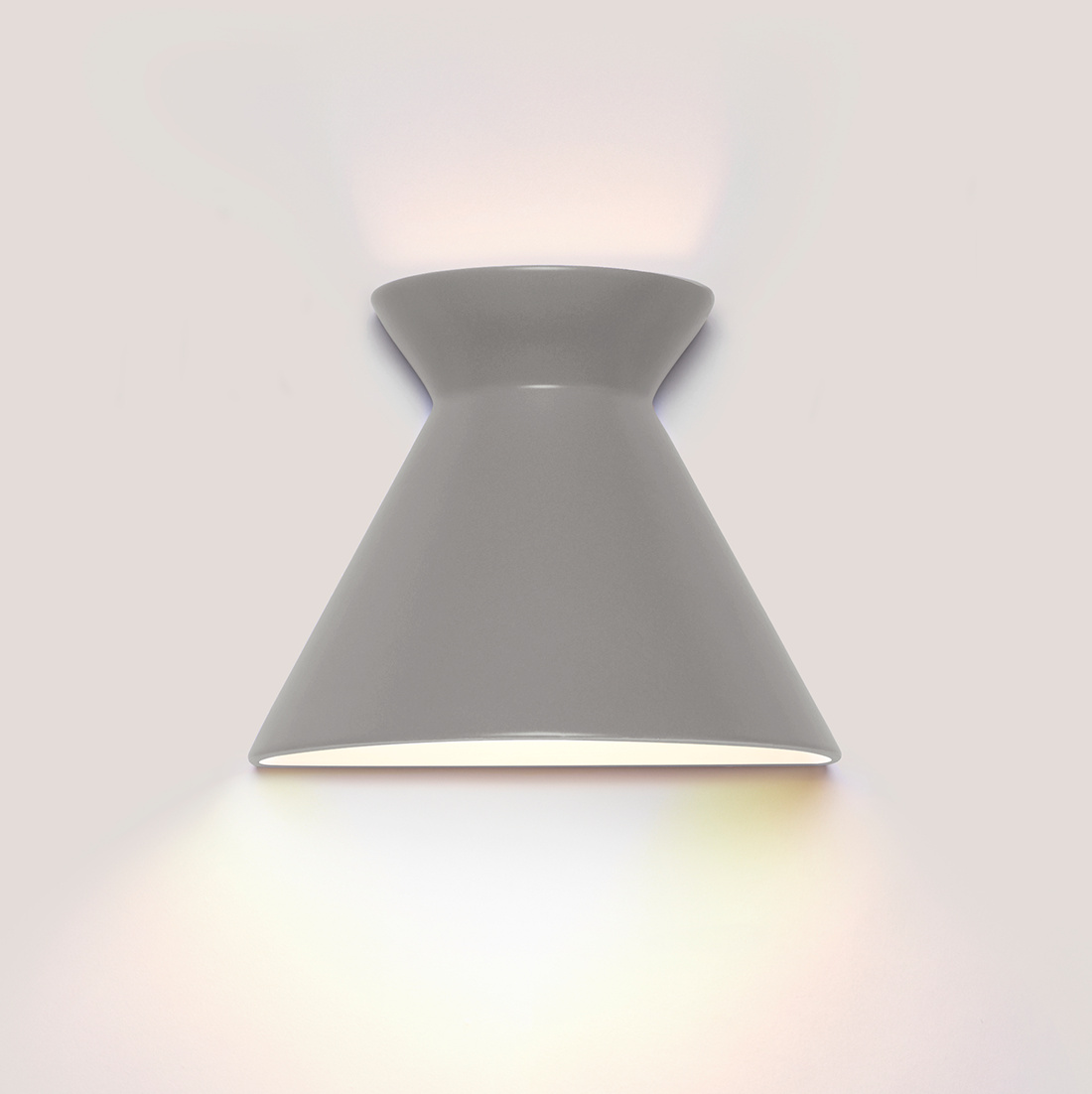 Kiro small rainstorm grey ceramic wall light casting light up and down