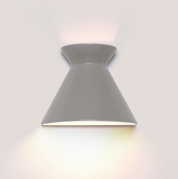Kiro large rainstorm grey ceramic wall light casting light up and down