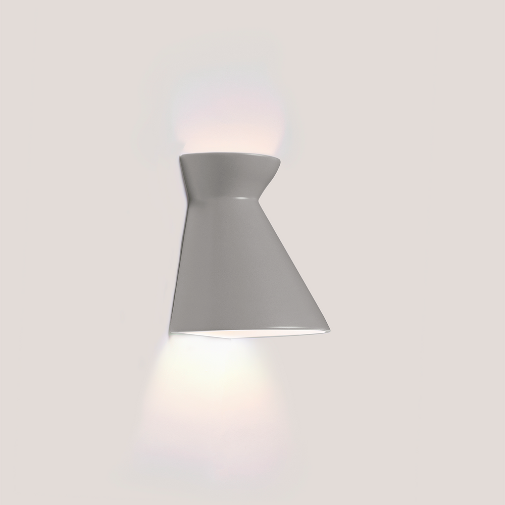 Kiro Ceramic Wall Light — Rainstorm Grey, Small in a room