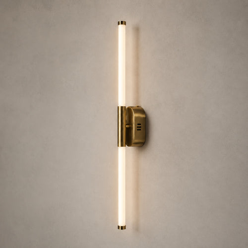 Akra Antique LED Wall Light — Antiqued Metal, 60cm