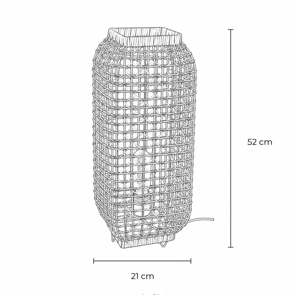 Amba Rattan Table Lamp — Natural Woven, 52cm