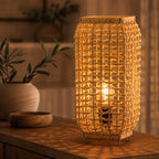 Amba Rattan Table Lamp — Natural Woven, 52cm
