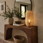 Amba Rattan Table Lamp — Natural Woven, 52cm