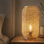 Amba Rattan Table Lamp — Natural Woven, 52cm