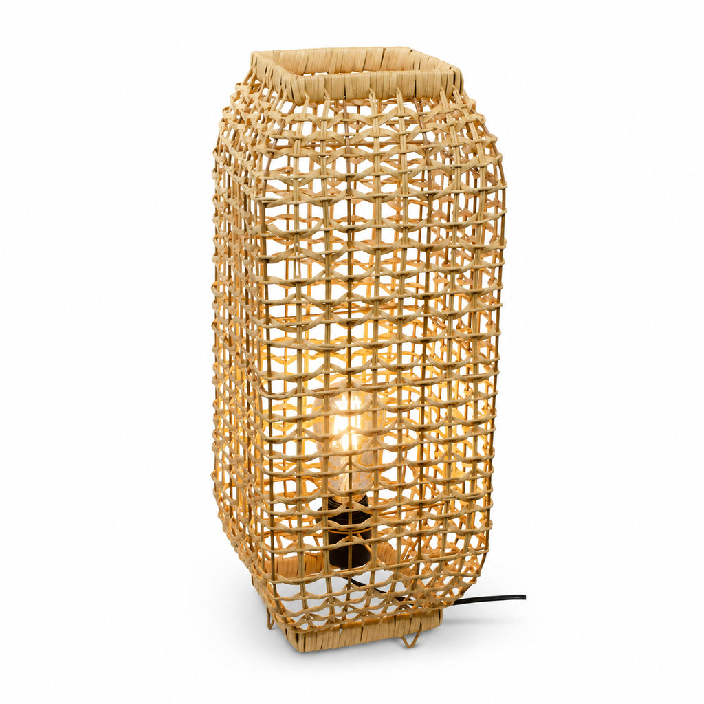 Amba Rattan Table Lamp — Natural Woven, 52cm