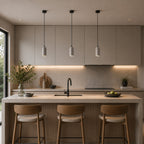 Ando Concrete Pendant Light — Natural Grey, Cylinder