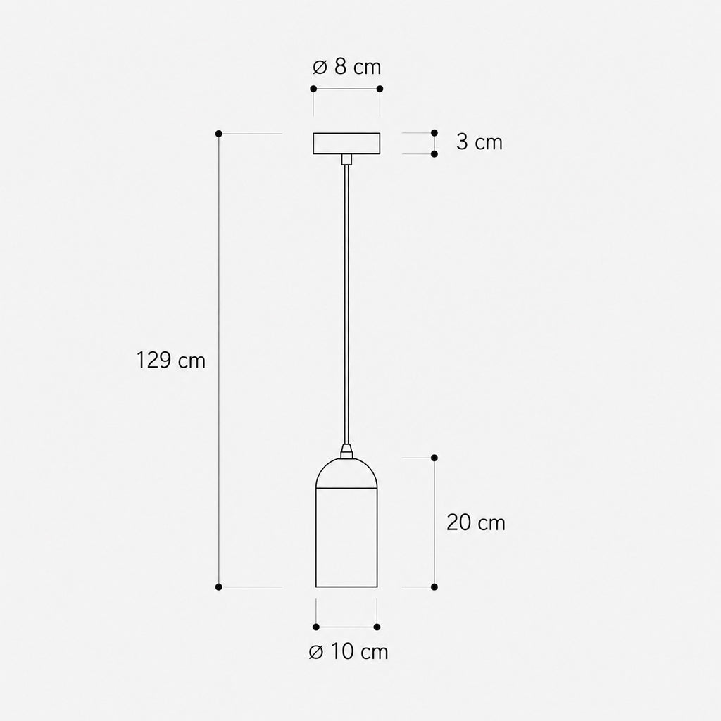Ando Concrete Pendant Light — Natural Grey, Cylinder