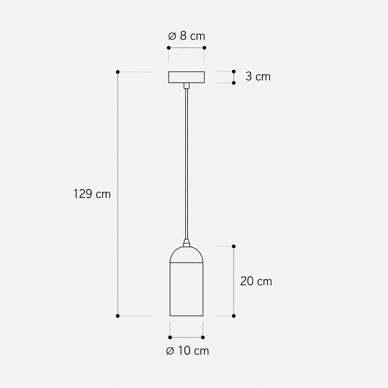 Ando Concrete Pendant Light — Natural Grey, Cylinder