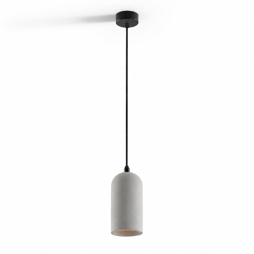 Ando Concrete Pendant Light — Natural Grey, Cylinder